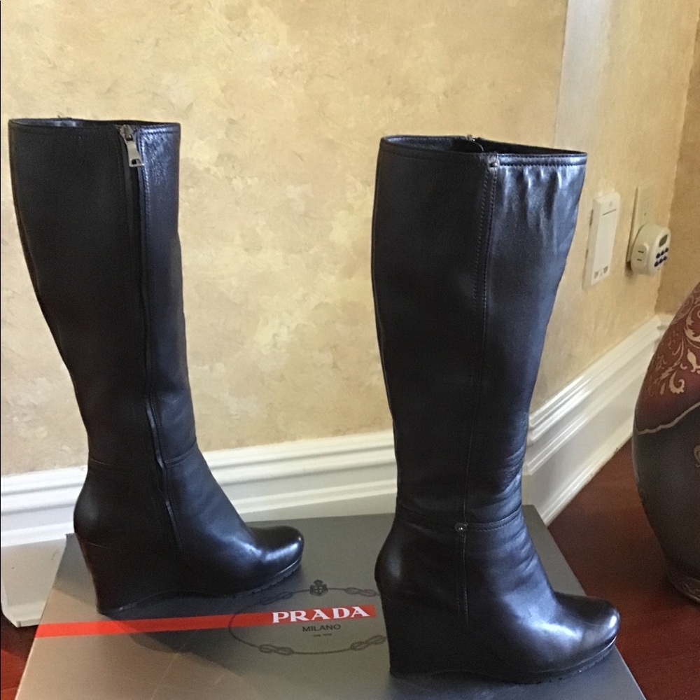 Prada Wedge Boots Lug Sole